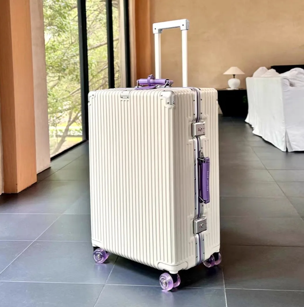 Aluminum Frame Carry On Luggage - Aluminum Frame with Colorful Silent Spinner