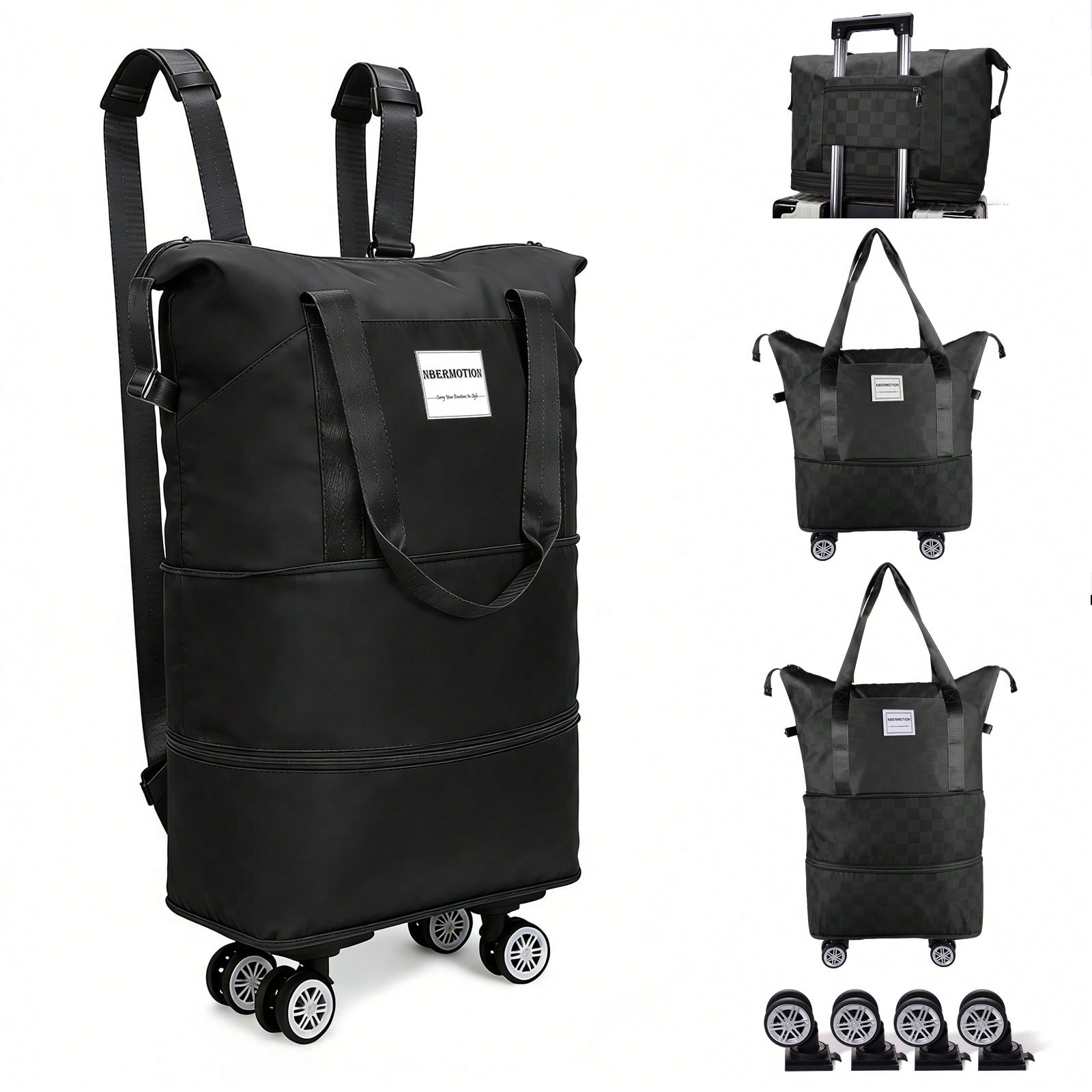 Expandable Rolling Duffle Bag  - Foldable Rolling Luggage Bag review and price